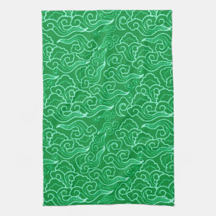 Vintage japanska moln, Jade-Grönt Kökshandduk