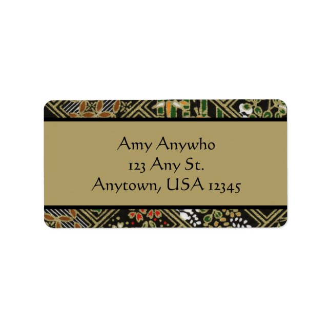 Vintage Japanska Mönster Adressetikett (Framsidan)