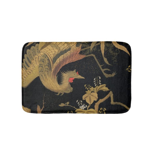 Vintage Japanska Phoenix Gold Black Bird Badrumsmatta (Framsidan)