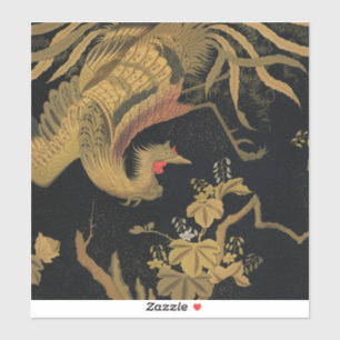 Vintage Japanska Phoenix Gold Black Bird Klistermärken