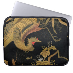 Vintage Japanska Phoenix Gold Black Bird Laptop Fodral
