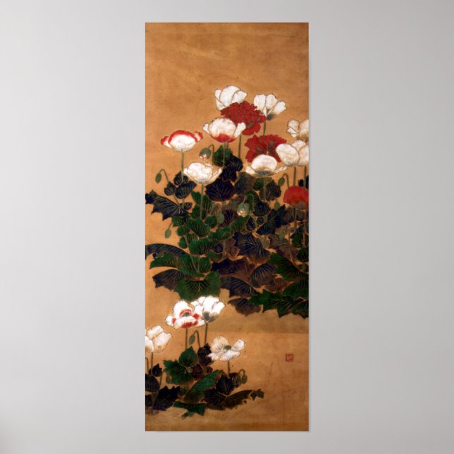 Vintage japanska poppies poster (Framsidan)