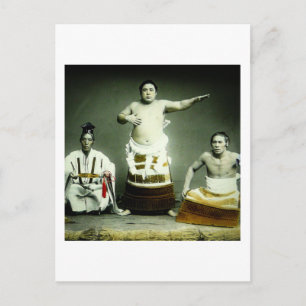 Vintage Japanska Sumo Wrestlers Old Japan Vykort