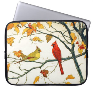 Vintage Japanska teckning, kardinaler på gren Laptop Sleeve