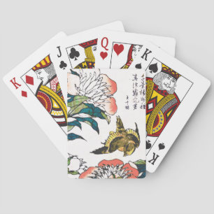 Vintage Japanska teckning, ponnyer och Sparrow Spelkort