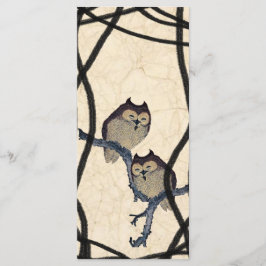 Vintage Japanska Uggla Bröllopsprogram Program