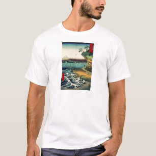 Vintage japanska Ukiyo-e Mt. Fuji 房州保田ノ海岸 Tee