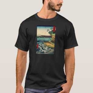 Vintage japanska Ukiyo-e Mt. Fuji 房州保田ノ海岸 Tee Shirt