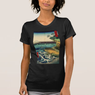 Vintage japanska Ukiyo-e Mt. Fuji 房州保田ノ海岸 Tee Shirt