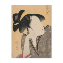 Vintage japanska Ukiyo-e Woman Porträtt IV