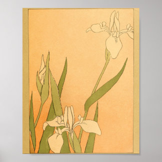 Vintage Japanska Wall Art Flowers Poster