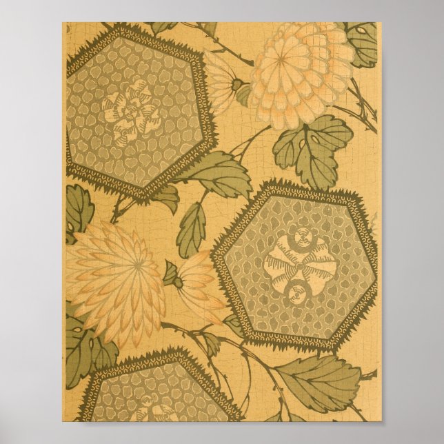 Vintage Japanska Wall Art Flowers Poster (Framsidan)