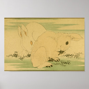 Vintage Japanska Wall Art-kaniner Poster