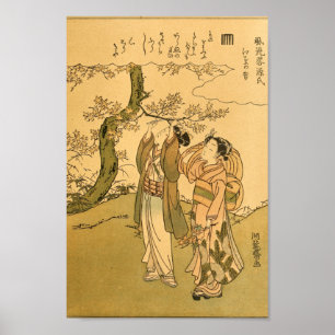 Vintage Japanska Wall Art Women Poster
