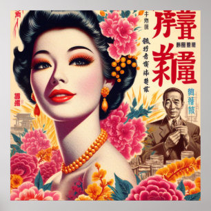 Vintage Japanska Woman Poster