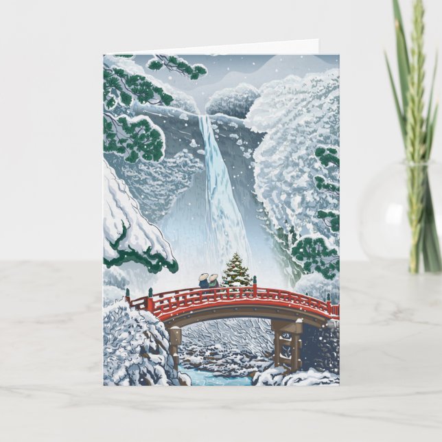 Vintage japanskt jullkort kort (Framsida)