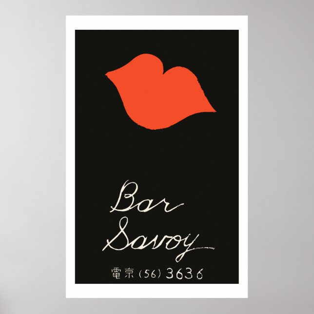 Vintage japanskt tändsticksskydd (Pub Savoy) Poster (Framsidan)