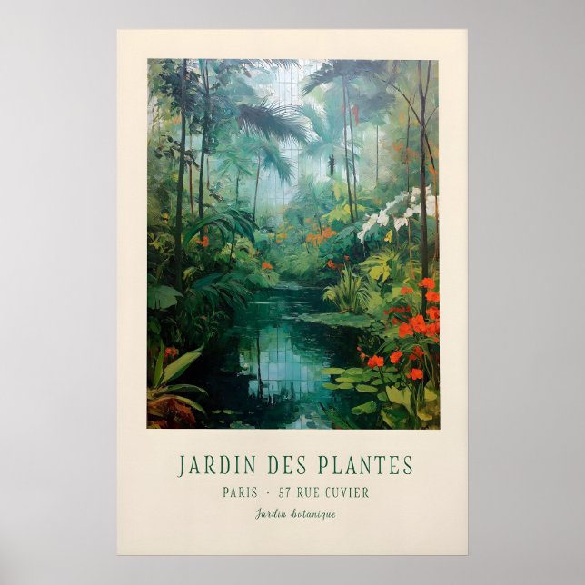 Vintage Jardin des Plantes Affisch Paris Botanisk (Framsidan)