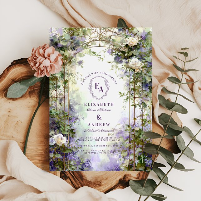 Vintage Järn Grind Garden Wedasbröllop Inbjudningar (Skapare uppladdad)