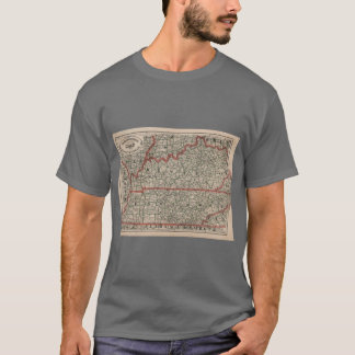 Vintage järnvägskarta över Tennessee och Kentucky T Shirt