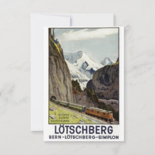 Vintage järnvägsresa i Schweiz Kort