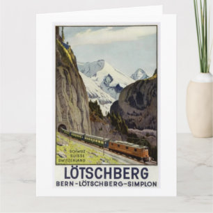 Vintage järnvägsresa i Schweiz Kort