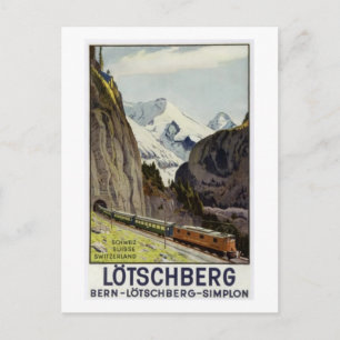 Vintage järnvägsresa i Schweiz Vykort