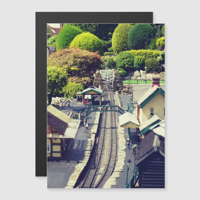 Vintage järnvägsstation fotografiskt tryck (Fram/baksida)