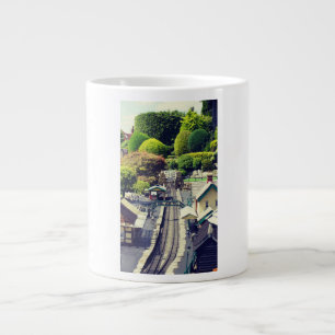 Vintage järnvägsstation fotografiskt tryck jumbo mugg
