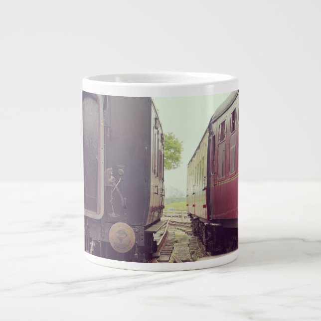 Vintage järnvägsvagnar jumbo mugg (Framsidan)