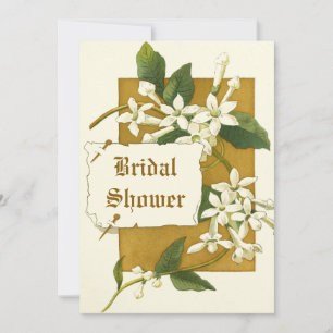 Vintage jasmine-blommor bröllop möhippa inbjudningar