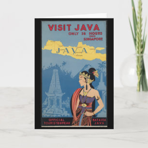 Vintage Java Indonesia Kort