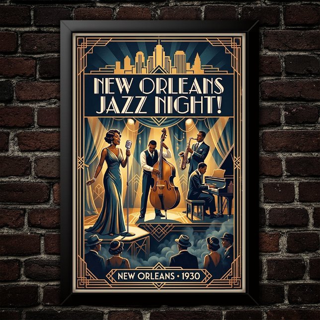 Vintage Jazz 1930s Konstaffisch Poster (Skapare uppladdad)