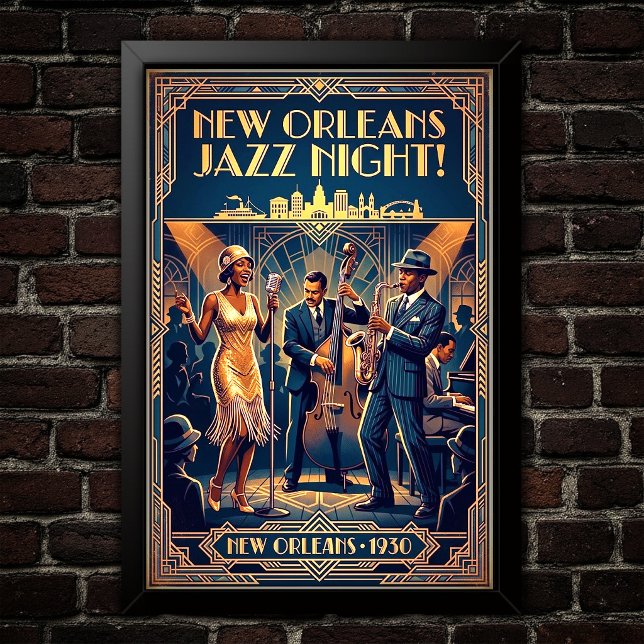 Vintage Jazz 1930s Konstaffisch Poster (Skapare uppladdad)