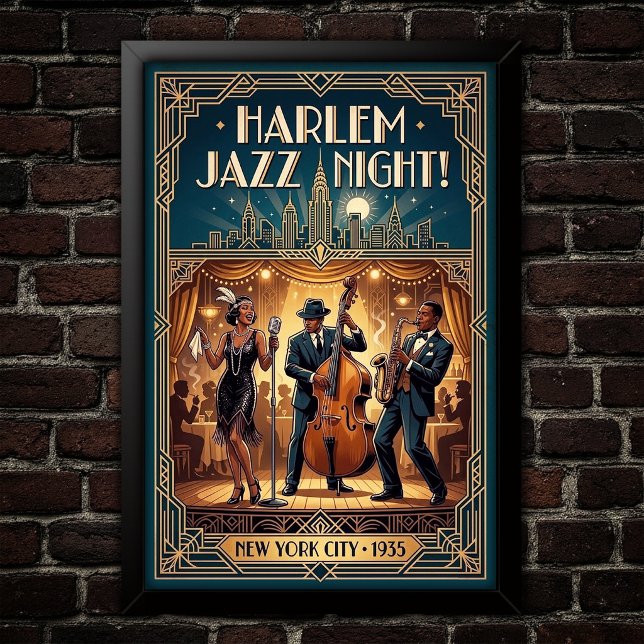 Vintage Jazz 1930s Konstaffisch Poster (Skapare uppladdad)
