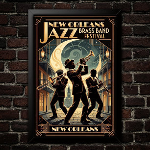 Vintage Jazz 1930s Konstaffisch Poster