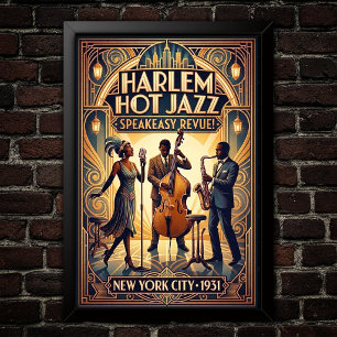 Vintage Jazz 1930s Konstaffisch Poster