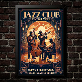 Vintage Jazz 1930s Konstaffisch Poster