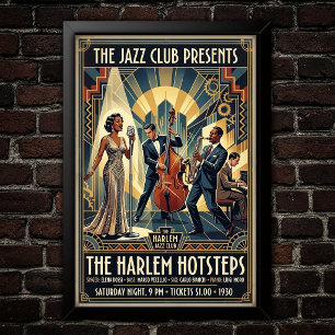 Vintage Jazz 1930s Konstaffisch Poster