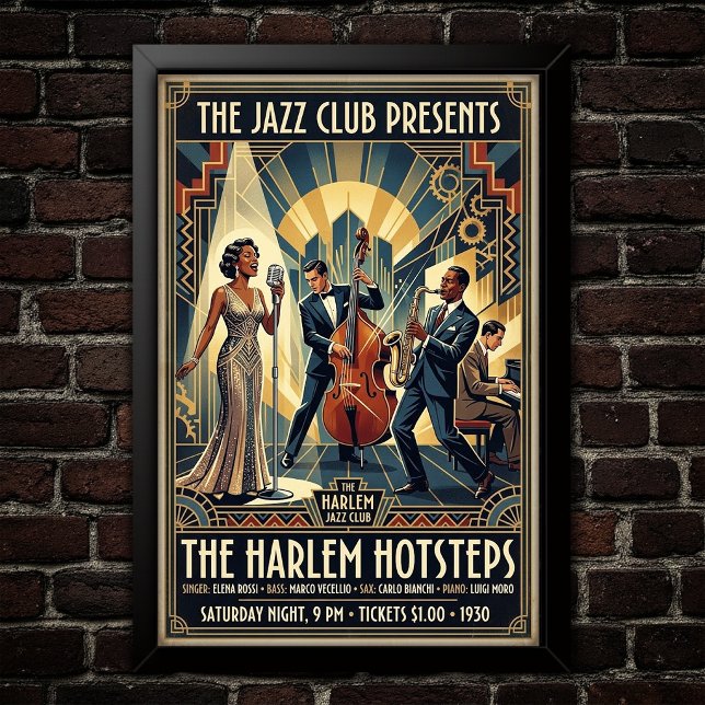 Vintage Jazz 1930s Konstaffisch Poster (Skapare uppladdad)