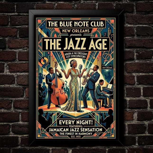 Vintage Jazz 1930s Konstaffisch Poster (Skapare uppladdad)