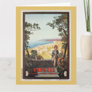 Vintage Jazz Age Varazze Italienska reseaffisch Kort