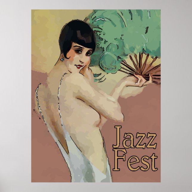 Vintage Jazz Fest Singer Poster (Framsidan)