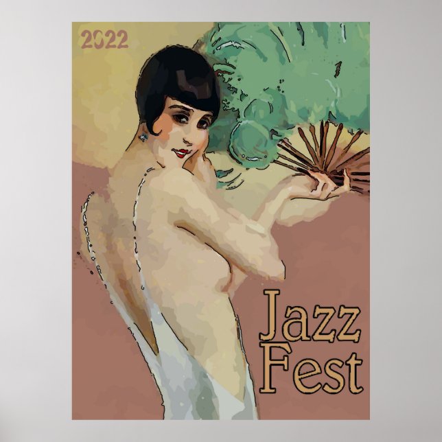 Vintage Jazz Fest Singer Poster (Framsidan)
