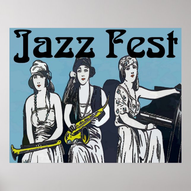 Vintage Jazz Fest Women Poster (Framsidan)