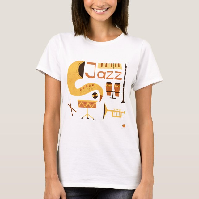Vintage Jazz Music T Shirt (Framsida)