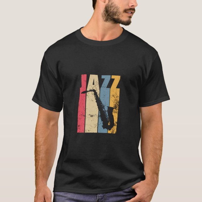 Vintage Jazz Saxophone Gift T Shirt (Framsida)