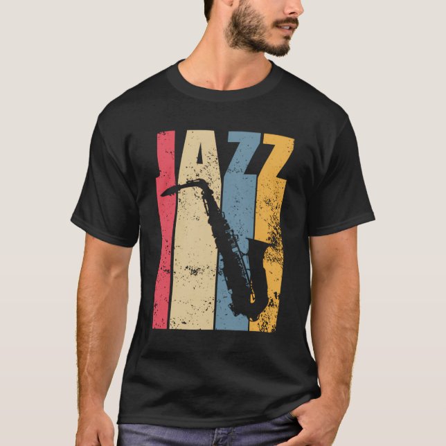 Vintage Jazz Saxophone Gift T Shirt (Framsida)