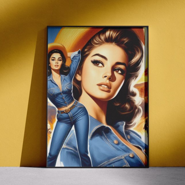 Vintage Jeans Landskvinna Poster (Skapare uppladdad)