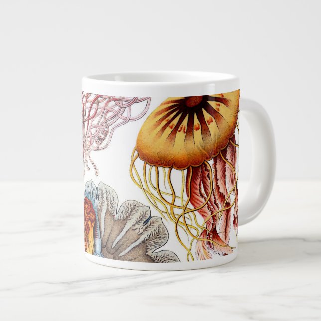 Vintage Jellyfish by Ernst Haeckel, Discomedusae Jumbo Mugg (Framsida höger)